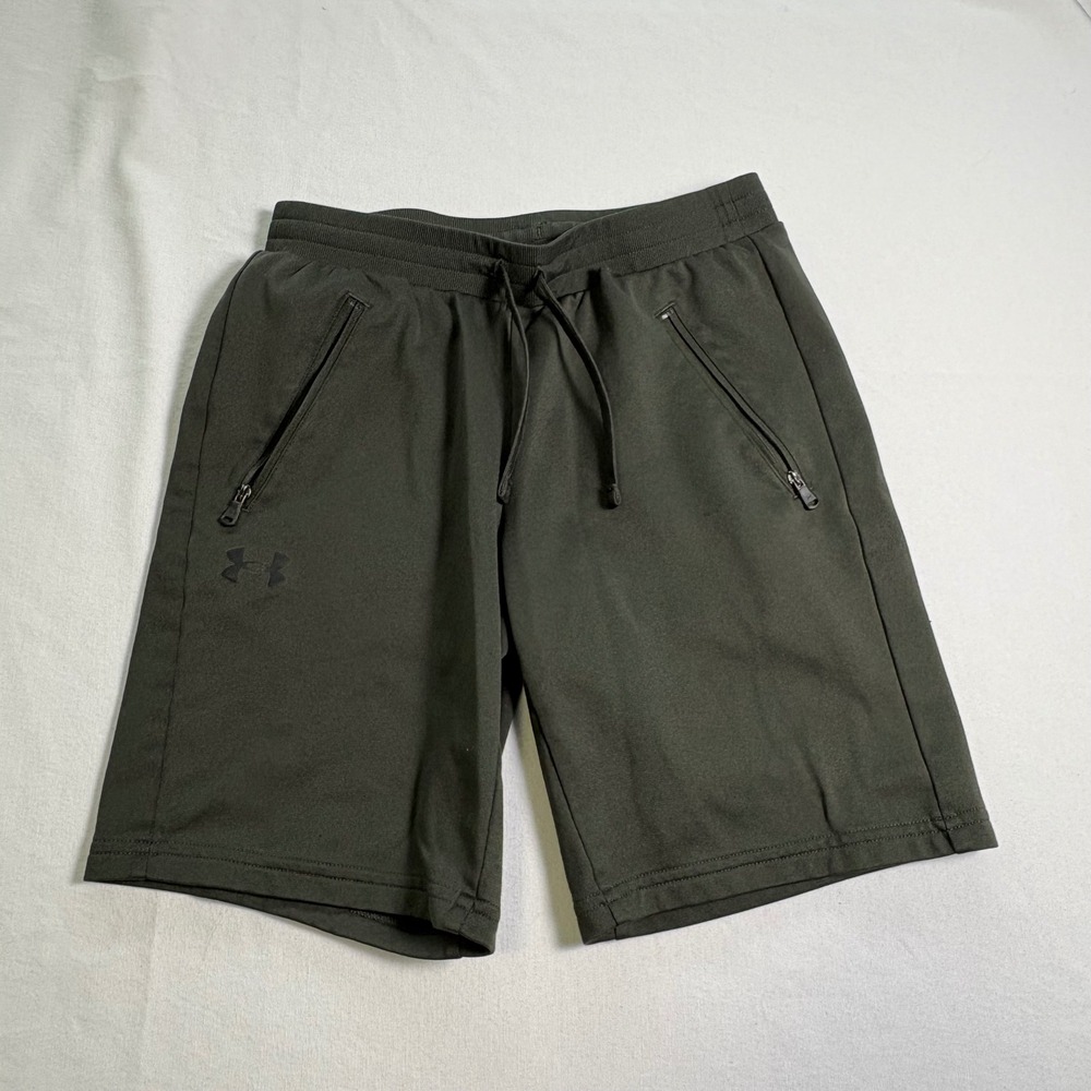 Under Armour, Athletic Shorts, Olive Green, Youth Large, MSRP $35